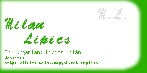 milan lipics business card